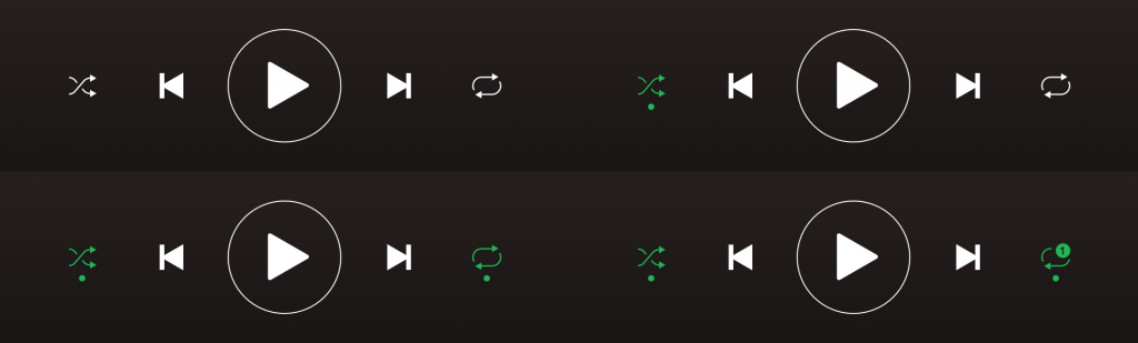 Spotify Shuffle and Repeat Buttons - We are Colorblind